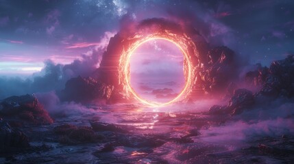 Mystical Portal in a Fantasy Landscape