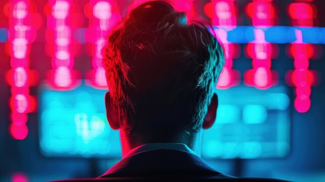 A cybersecurity professional examining suspicious network activity through advanced monitoring tools and software interfaces.