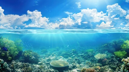 Tropical Paradise: Underwater View of a Coral Reef