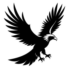 Eagle vector illustration, Bird isolated on white, eagle silhouette, Bald Eagle vector art