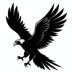 Eagle vector illustration, Bird isolated on white, eagle silhouette, Bald Eagle vector art