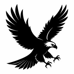 Obraz premium Eagle vector illustration, Bird isolated on white, eagle silhouette, Bald Eagle vector art