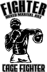 illustration vector Mix Martial Art MMA poster t-shirt design
