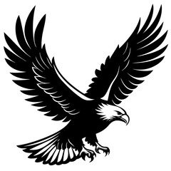 Eagle vector illustration, Bird isolated on white, eagle silhouette, Bald Eagle vector art