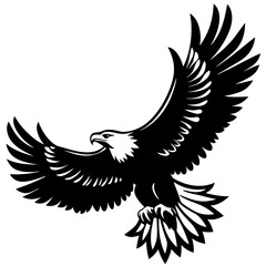 Eagle vector illustration, Bird isolated on white, eagle silhouette, Bald Eagle vector art