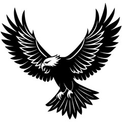 Eagle vector illustration, Bird isolated on white, eagle silhouette, Bald Eagle vector art