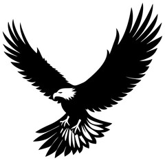 Eagle vector illustration, Bird isolated on white, eagle silhouette, Bald Eagle vector art