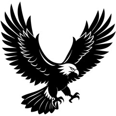 Eagle vector illustration, Bird isolated on white, eagle silhouette, Bald Eagle vector art