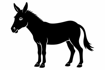 black donkey silhouette vector