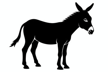 black donkey silhouette vector