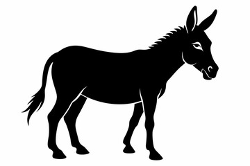 black donkey silhouette vector