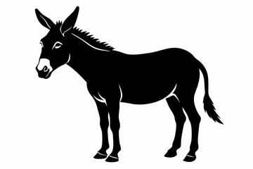black donkey silhouette vector