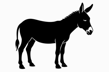 black donkey silhouette vector