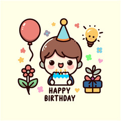 GREETING CARD HAPPY BIRTHDAY CHILDREn KIDS CUTE