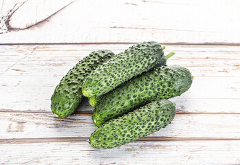 Fresh natural organic cucumbers heap