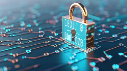 A conceptual image of a padlock surrounded by digital binary code, illustrating the importance of robust cybersecurity measures.