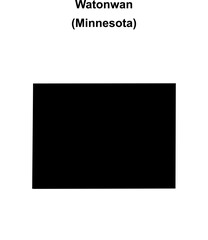 Obraz premium Watonwan County (Minnesota) blank outline map