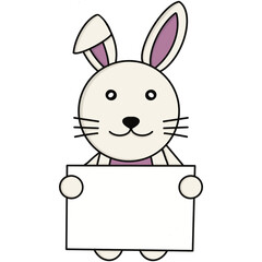Rabbit with poster board