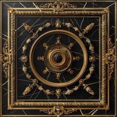 Obraz premium Baroque, Barocco Ornate Marble Ceiling Non-Linear Reformation Design with Intricate Accents Depicting Classic Elegance and Architectural Beauty