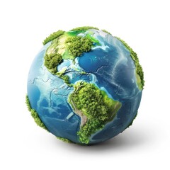 Green Earth Globe: A 3D Rendering of our Planet