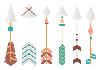 Aesthetic arrow bohemian style tribal ethnic flat illustration 