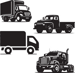 Truck silhouette, Truck icon, Truck vector, 