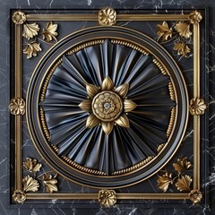 Obraz premium Baroque, Barocco Ornate Marble Ceiling Non-Linear Reformation Design with Intricate Accents Depicting Classic Elegance and Architectural Beauty
