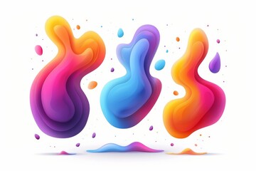 Obraz premium Abstract fluid shapes with vibrant gradients, capturing motion and creativity in a dynamic visual composition.
