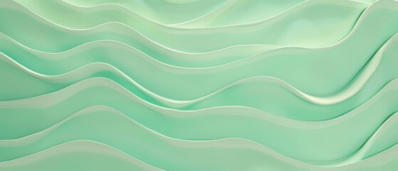 Obraz premium Mint peridot wave pattern minimal vector illustrat 092