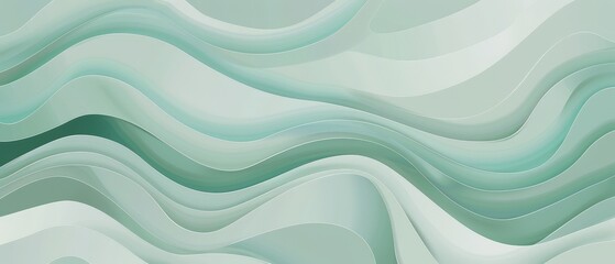 Obraz premium Mint jade wave pattern minimal vector illustration 093