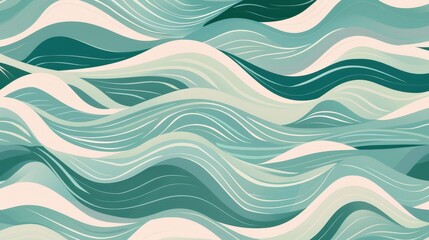 Seafoam jade wave pattern minimal vector illustrat  035