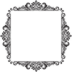 Ornament silhouette vector art illustration. floral vine, border, Corner Black Elements Vector design.