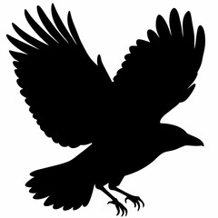 Crow vector illustration, bird isolated on white,Crow silhouette, eagle vector art © SvgDesignHub