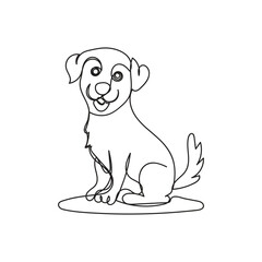 dog one line art, dog minimal line art, dog continuous line art design style 