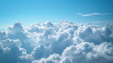 Fototapeta premium Cloud Textures Contrasted Against The Clear Blue Sky, Offering A Dynamic View