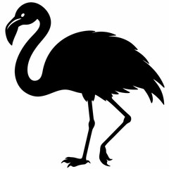 Obraz premium Flamingo vector illustration, bird isolated on white, Flamingo silhouette, swan vector art