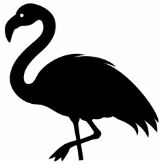 Flamingo vector illustration, bird isolated on white, Flamingo silhouette, swan vector art