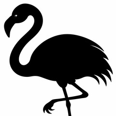 Flamingo vector illustration, bird isolated on white, Flamingo silhouette, swan vector art