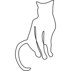 Monoline Cat Line Art