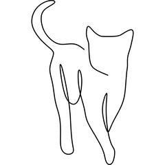 Monoline Cat Line Art