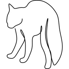 Monoline Cat Line Art