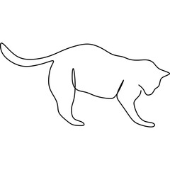 Monoline Cat Line Art