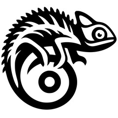 Chameleon tattoo silhouette