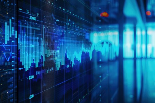 Business screen stock exchange data graph background