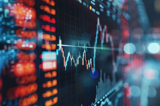 Business screen stock exchange data graph background - Powered by Adobe