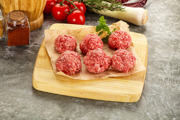 Raw beef meatball minced meat