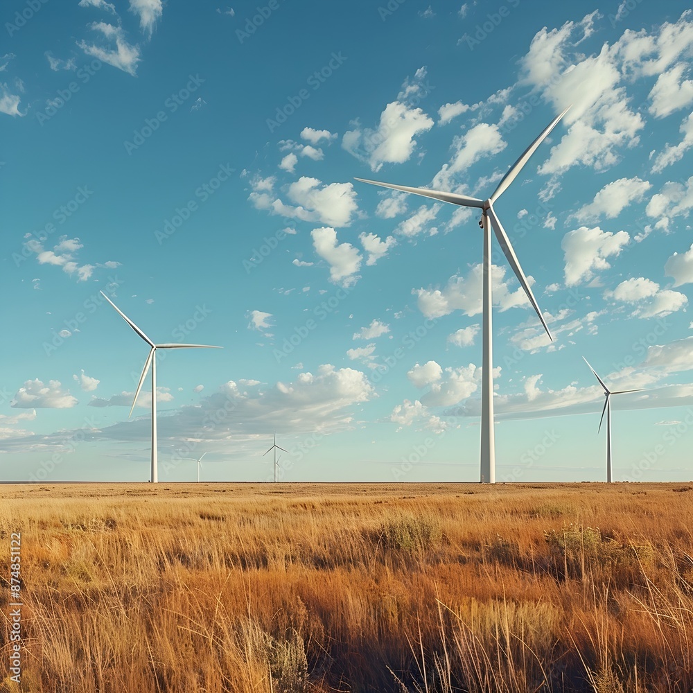 Canvas Prints Wind Turbines Dotting Prairie Landscape Showcasing Renewable Energy Potential