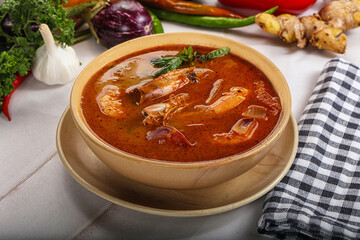 Thai Tom Yam soup with prawn