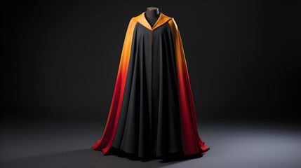Ceremonial Elegance: A Showpiece of Academic Regalia - Black Gown with Hood