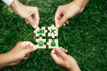 Green logistic or Sustainable transport. Sustainable global transport. logistics or travel by Ship,...